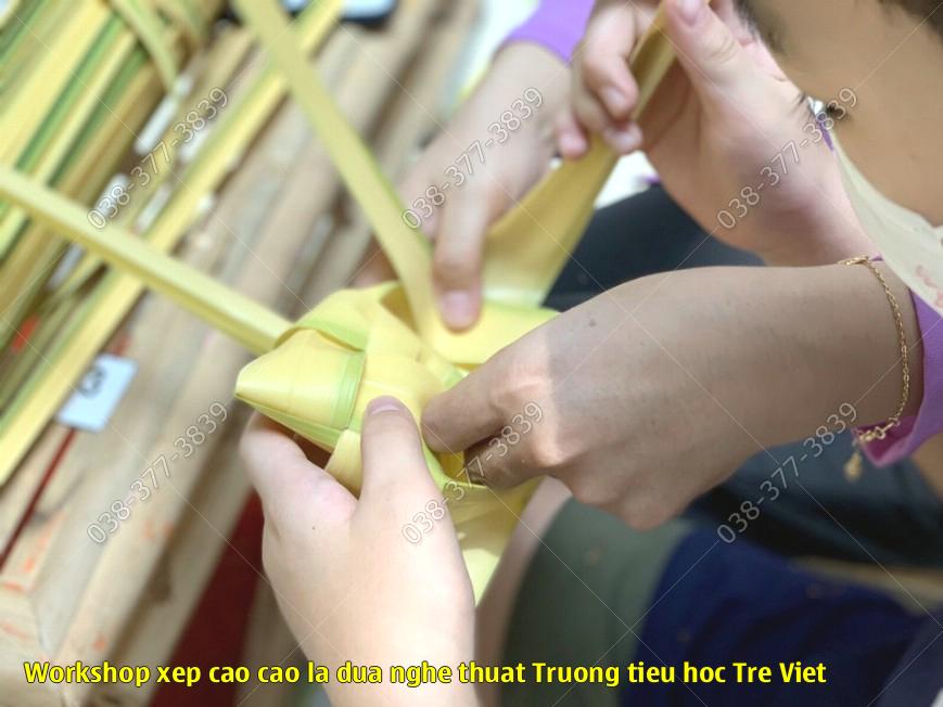 Workshop xep cao cao la dua nghe thuat – Truong tieu hoc Tre Viet