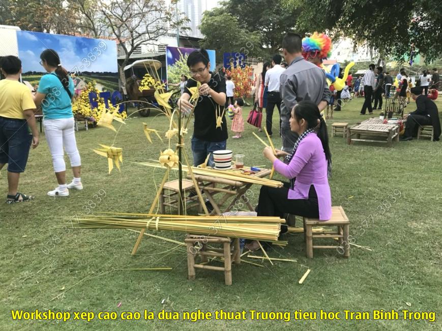 Workshop xep cao cao la dua nghe thuat – Truong tieu hoc Tran Binh Trong