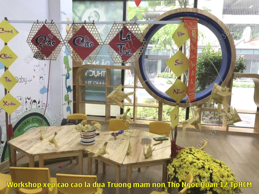 Workshop xep cao cao la dua – Truong mam non Tho Ngoc – Quan 12, TpHCM