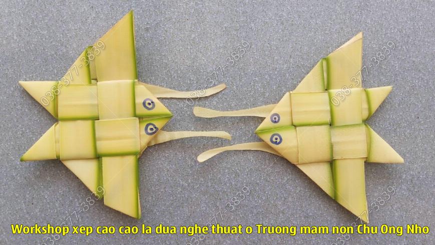 Workshop xep cao cao la dua nghe thuat o Truong mam non Chu Ong Nho