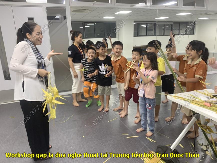 Workshop gap la dua nghe thuat tai Truong tieu hoc Tran Quoc Thao