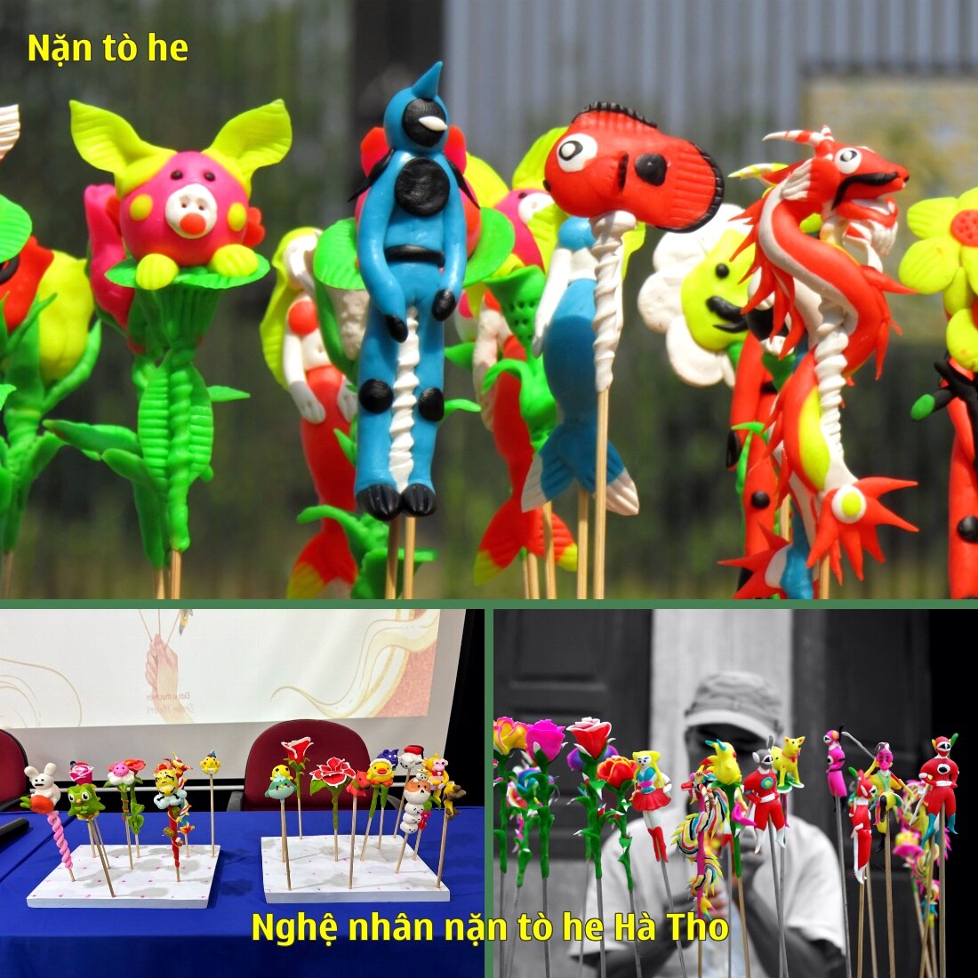 Tên chương trình: Nghệ nhân nặn tò he nghệ thuật ở Team building công ty Minh Mã tại Hatejip Villa Khánh Hòa. Nghệ nhân tò he: Nghệ nhân Ninh Quỳnh. Số lượng khách: 1.500 người. Địa chỉ: Hatejip Villa Khánh Hòa. Nhà tài trợ: Công ty Minh Mã. Thời gian: 13:00 – 14:00 04/11/2024. Sản phẩm tò he: Tò he ông Địa, tò he Tiviman, tò he Chuột Mickey, tò he Totoro, tò he Doraemon, tò he siêu nhân …. Đối tượng: Cán bộ, công nhân viên Công ty Minh Mã